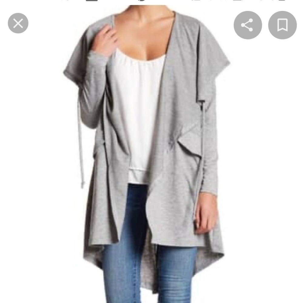 Grey sweatshirt hoodie jacket